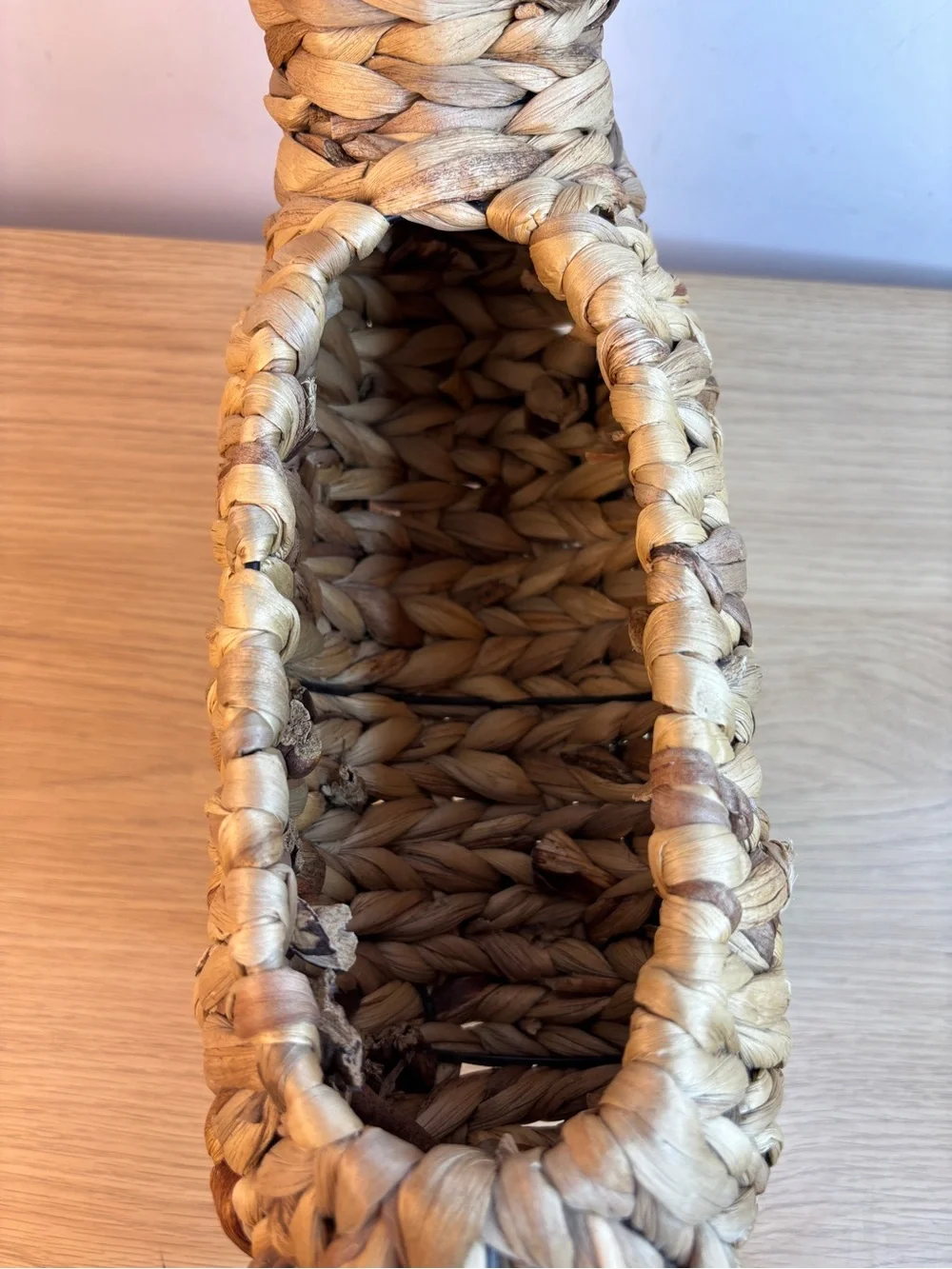 Doxy Dachshund Woven Hyacinth Grass Basket Planter / Storage